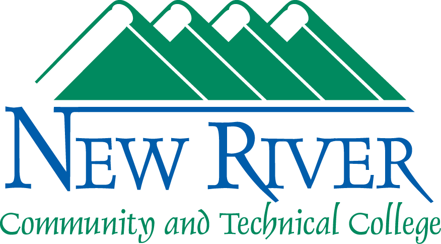 New River Community and Technical College logo with green mountain peaks above the school name