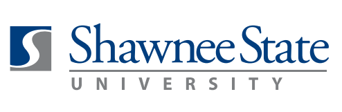 Shawnee State University logo with a blue square emblem beside the university name