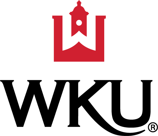 Western Kentucky University logo with a red tower emblem above the WKU letters